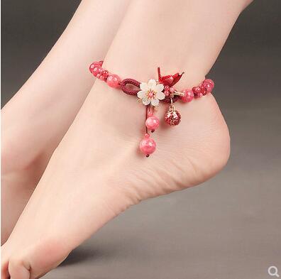 Pulsera Tobillera Vintage con Esmalte Campanilla - Image 4
