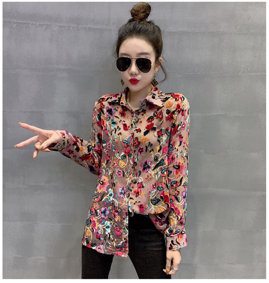 Abanico Camiseta de Malla Floral - Image 12