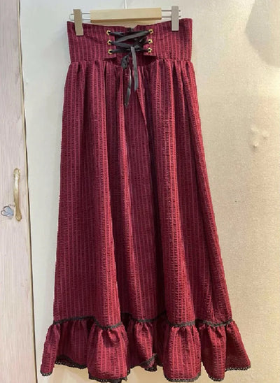 Conjunto Retro Elegante: Blusa Manga Larga y Falda Midi - Image 22