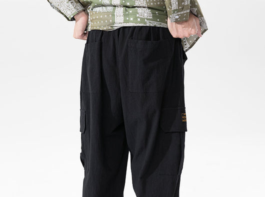 Pantalones Casuales Hombre Seda de Hielo Algodón y Lino - Image 3