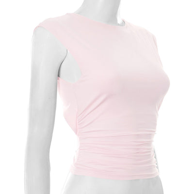 Blusa Ajustada Escote Bardot sin Espalda en Colores Lisos - Image 14