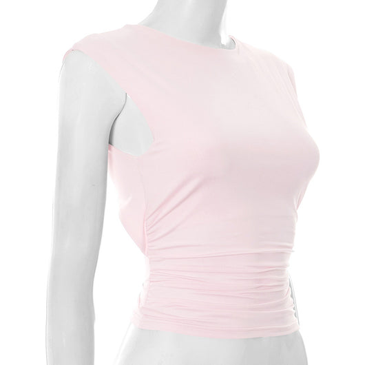 Blusa Ajustada Escote Bardot sin Espalda en Colores Lisos - Image 14