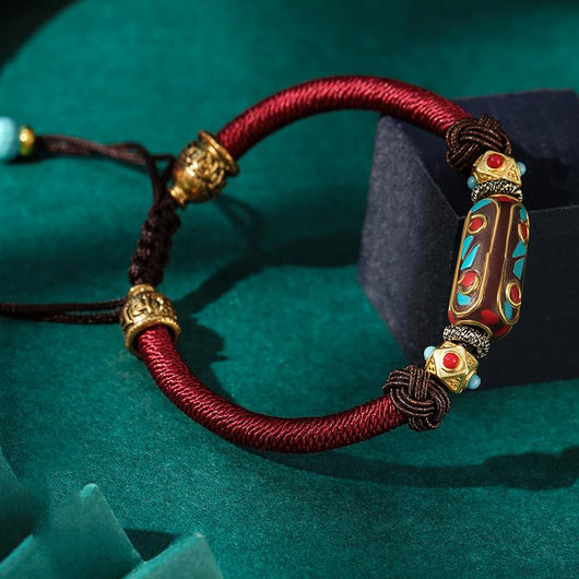 Pulsera Bohemia Nudo Dragón Tejida a Mano en Latón Vintage para Mujer - Image 5
