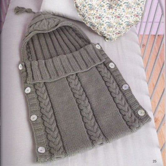 Saco de Dormir Infantil con Gorro de Borlas y Botones de Madera - Image 12
