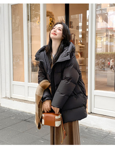 Abrigo Acolchado de Pato Blanco Largo Invierno Diseño Coreano Mujer - Image 18