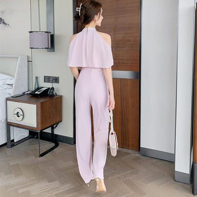Jumpsuit Elegante Escote Halter Hombros Descubiertos Estilo Royal - Image 5