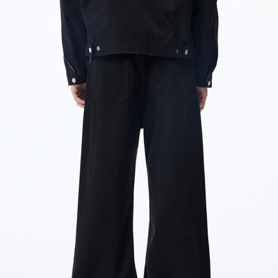 Jeans Negros Rectos con Forro Polar - Estilo Americano Casual para Otoño e Invierno - Image 5