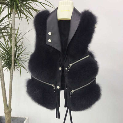 Chaleco de Cuero para Mujer Estilo Coreano Invierno - Image 5