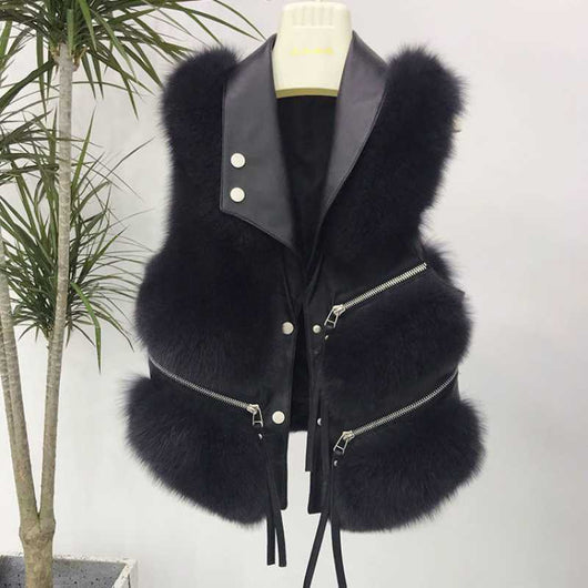 Chaleco de Cuero para Mujer Estilo Coreano Invierno - Image 5