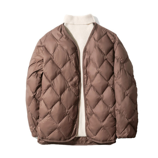 Abrigo de Plumas de Pato Blanco Talla Grande con Cuello en V y Diseño Acolchado - Image 10