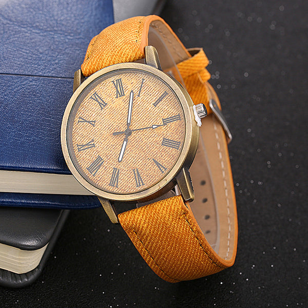 Pulsera Reloj Fashion de Denim para Mujer - Estilo Explosivo