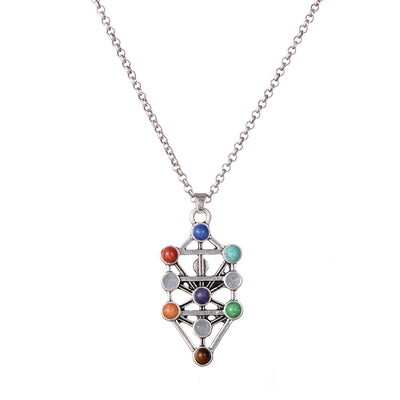 Collar Colgante de Piedra Energética Plata Oculta para Yoga - Image 14
