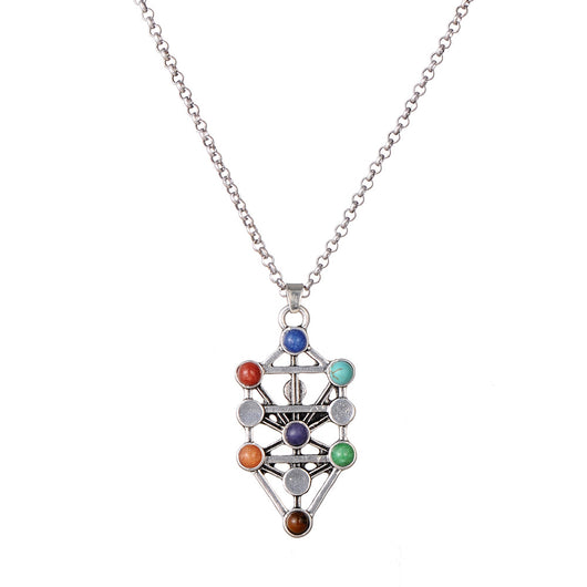 Collar Colgante de Piedra Energética Plata Oculta para Yoga - Image 14