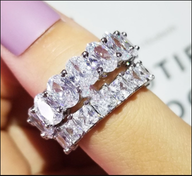Anillo de Diamante Cuadrado con Zirconia para Mujer - Diseño Corazón Melocotón - Image 7