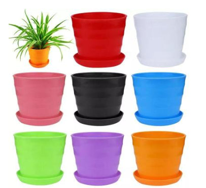 Maceta de Resina para Suculentas con Patrón Horizontal Decorativo - Image 16