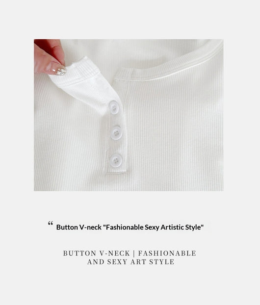 Blusa Ajustada Cuello Redondo Semiabierto para Mujer - Image 9