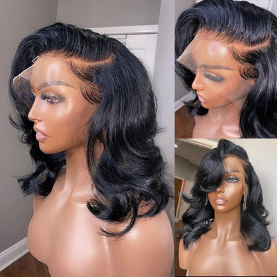 Peluca Frontal de Encaje Transparente Color Sólido para Mujer