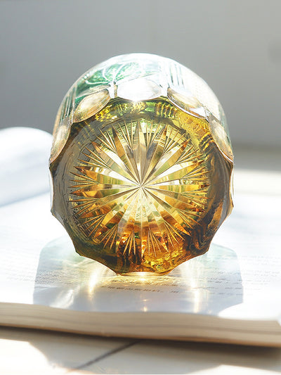 Vaso de Whiskey de Cristal Tallado a Mano con Diseño de Pavo Real - Image 17