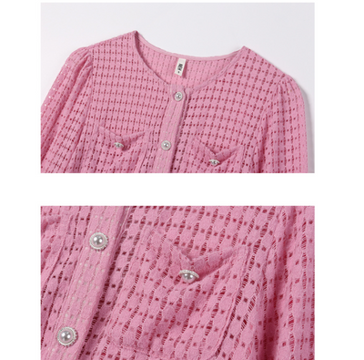 Cardigan Calado Perfumado Base para Mujer - Image 7