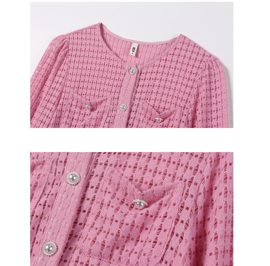 Cardigan Calado Perfumado Base para Mujer - Image 7