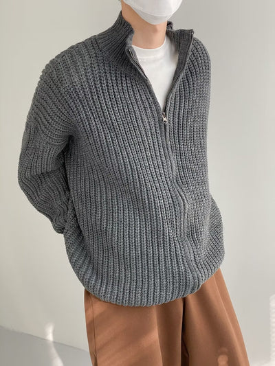 Suéter Cuello Alto Medio Hombre Primavera Otoño Estilo Relajado Color Sólido - Image 12