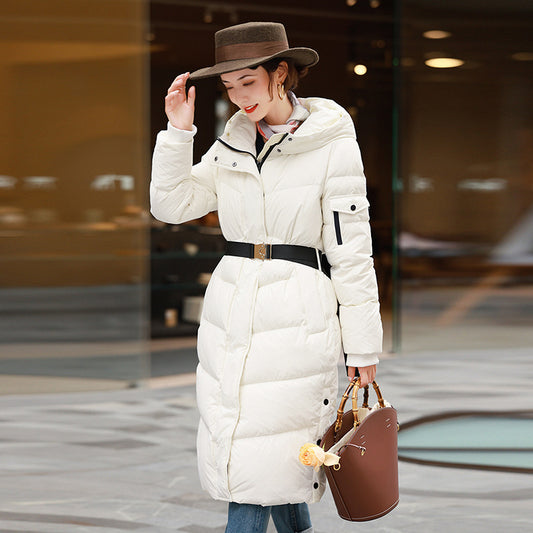 Chaqueta Acolchada con Capucha para Mujer - Largo hasta la Rodilla