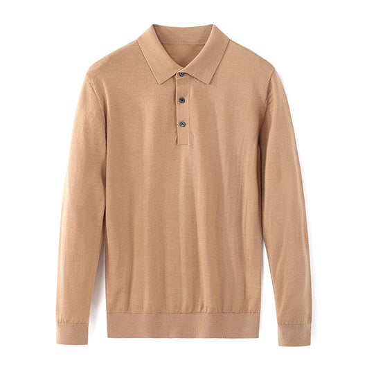Polo de Lana Fina Merino para Hombre - Camisa de Manga Larga Elegante - Image 5