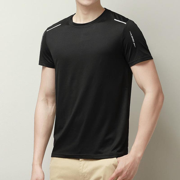 Camisa de Verano Hombre Tela Ice-silk Transpirable Manga Corta