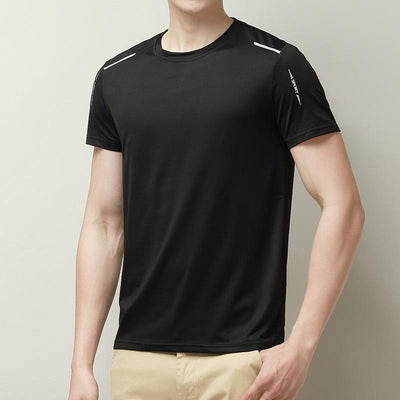 Camisa de Verano Hombre Tela Ice-silk Transpirable Manga Corta