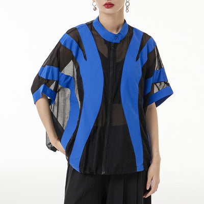 Chaqueta Retro Hong Kong Contraste de Colores Cuello Solapa Suelta Estilo Urbano - Image 13