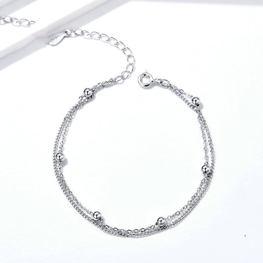 Pulsera de Plata Ajustable Plateada en Platino - Diseño Minimalista - Image 3