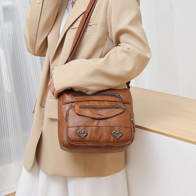 Bolsa Crossbody de Cuero Suave Multibolsillos Versátil - Image 33