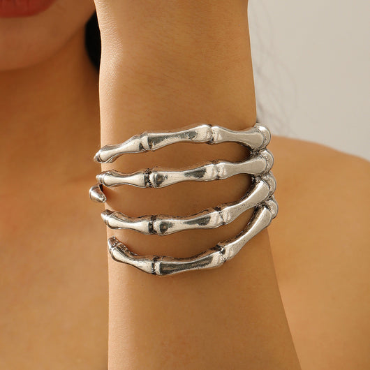 Pulsera Calavera Hueca con Pata Retro para Mujer - Image 13