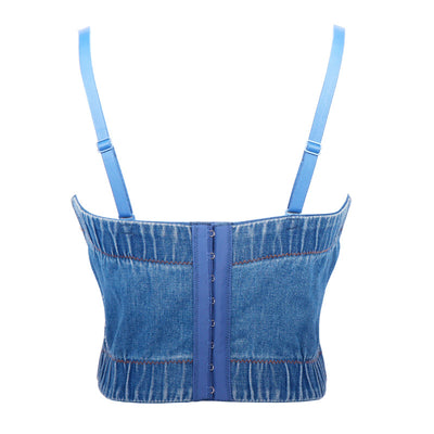 Top Tubo Denim con Perlas Moldeador de Figura - Image 11