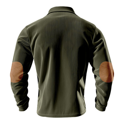 Camiseta Manga Larga de Pana para Hombre - Primavera y Otoño - Image 46
