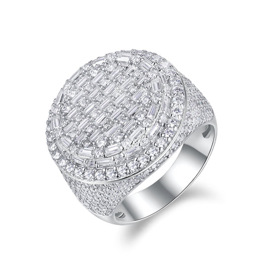 Anillo de Bodas Diamante Moissanita - Conjunto de Anillos Plateado en Plata S925 y Platino