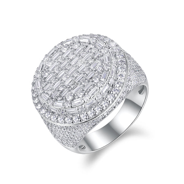 Anillo de Bodas Diamante Moissanita - Conjunto de Anillos Plateado en Plata S925 y Platino