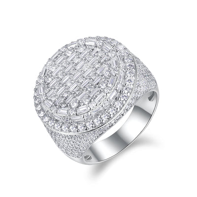 Anillo de Bodas Diamante Moissanita - Conjunto de Anillos Plateado en Plata S925 y Platino