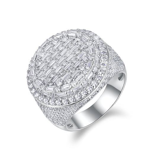Anillo de Bodas Diamante Moissanita - Conjunto de Anillos Plateado en Plata S925 y Platino