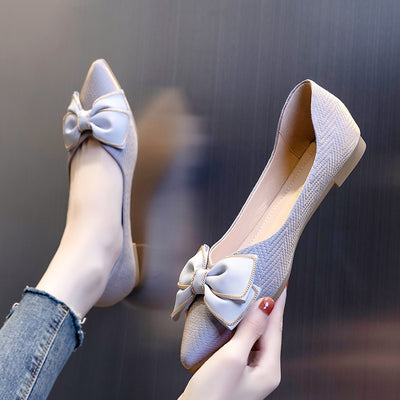 Zapatos de Tacón Bajo con Moño y Punta Fina para Mujer - Image 4