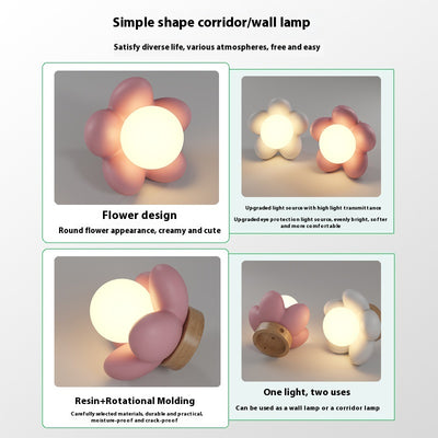 Lámpara de Pared Infantil Flor - Luz Moderna Estilo Crema para Dormitorio - Image 4