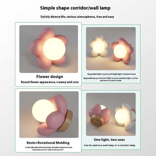 Lámpara de Pared Infantil Flor - Luz Moderna Estilo Crema para Dormitorio - Image 4