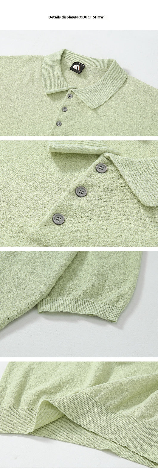 Polo Tejido Retro Clásico de Manga Corta para Hombre - Image 15