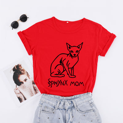 Playera Estampada Gatos sin Pelo con Letras Street Style