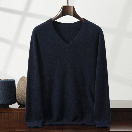 Suéter Minimalista Cuello en V para Hombre - Image 12