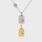 Collar de Plata Esterlina 925 Diseño Cuadrado Contraste Tang Cao Hua Estilo Fresco