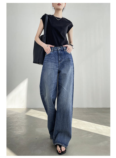 Jeans Azul Claro Cintura Alta Pierna Ancha Mujer Corte Recto - Image 17