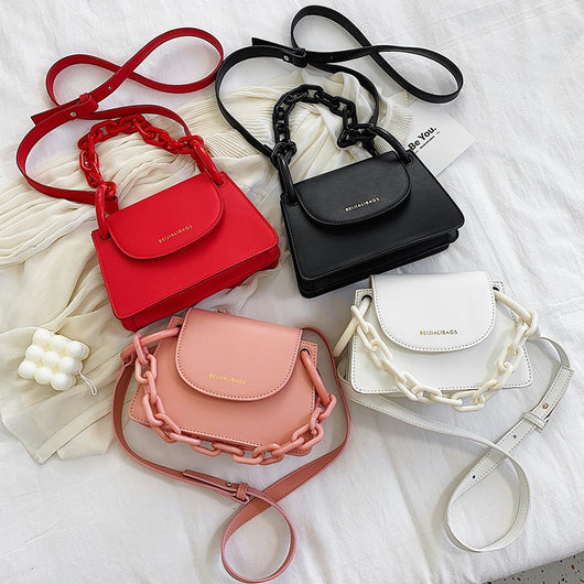 Bolso de Cadena Mate Efecto Hielo con Asa Simple para Mujer - Image 4