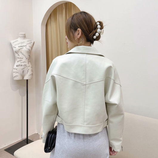 Chaqueta de Cuero PU Suelta y Casual para Mujer - Image 2