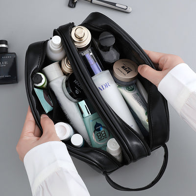 Bolsa de Aseo Viaje Doble Compartimento Cuero PU Hombre - Image 3